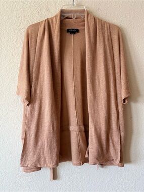 Christopher Fischer 100% Linen Open Front Short Kimono‎ Cardigan Sweater L